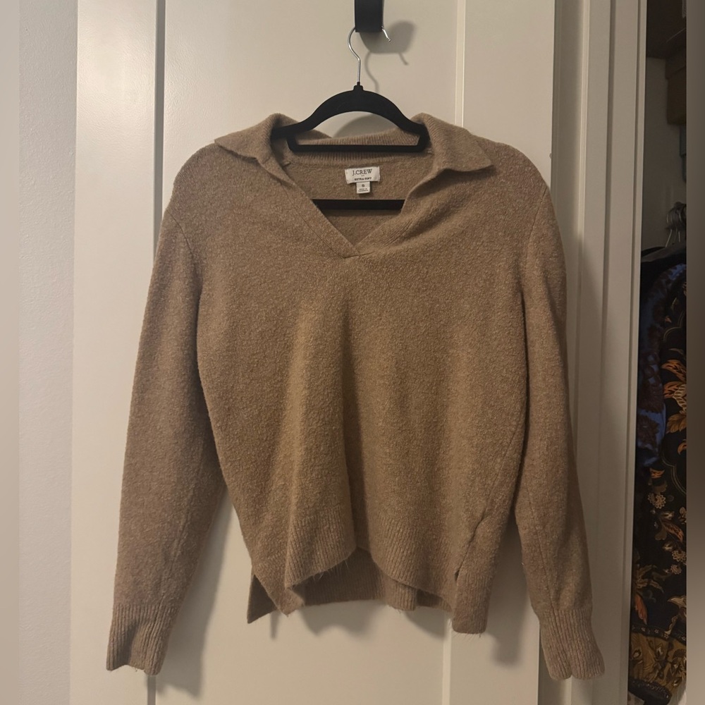 Women's J. Crew Merino Wool Blend Sweater With Collar Small